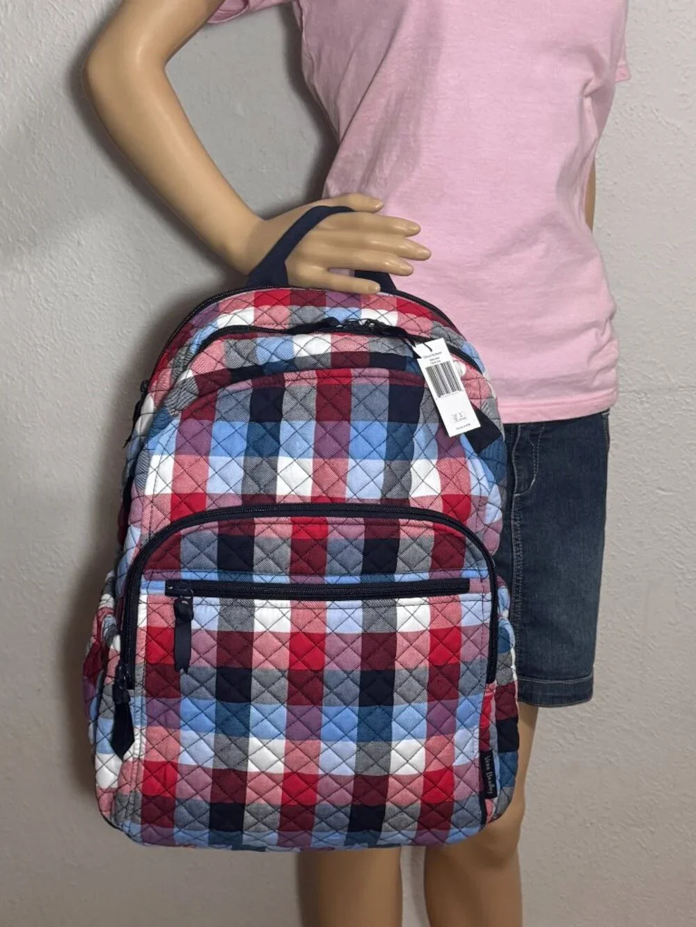 Vera Bradley Campus Backpack in Patriotic Plaid NWT